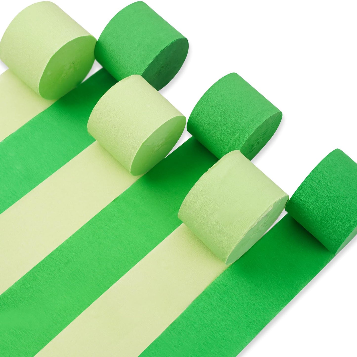 PartyWoo Crepe Paper Streamers 6 Rolls 492ft, Pack of Grass Green and Pale Olive Crepe Paper Streamer, Crepe Paper Birthday Decorations, Party Decorations, Wedding Decorations (1.8 in x 82 Ft/Roll)