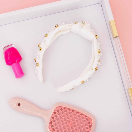 Lilly Pulitzer Top Knot Headband for Women, Colorful Knotted Headband, Cute Hair Accessories for Women & Girls (White)