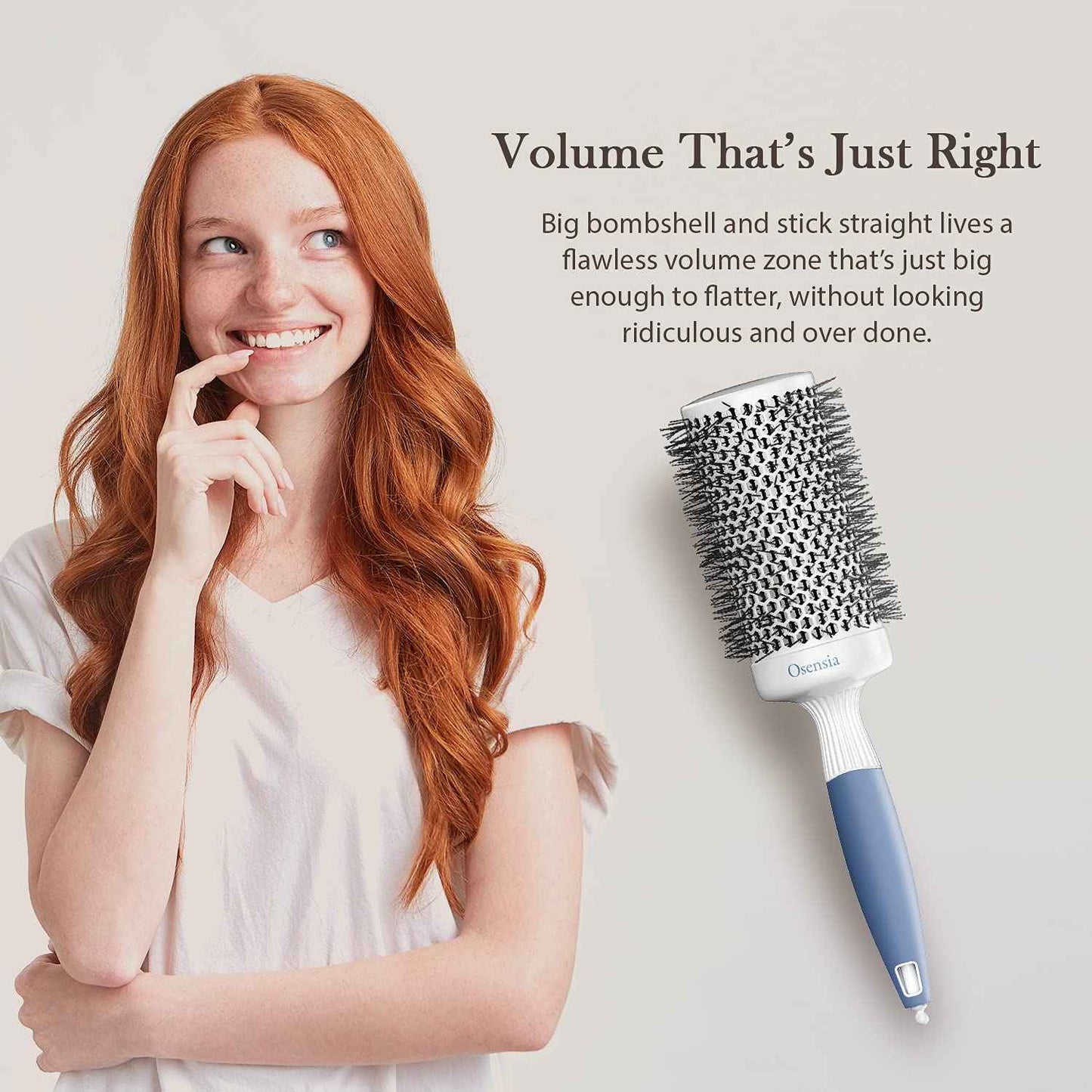 Hair Brush Set - Professional Round Brush and Detangling Paddle Brush for Blow Drying - Hair Detangler Paddle Hair Brush for Thick Hair - Nylon and Boar Bristle Brush (2 inch)