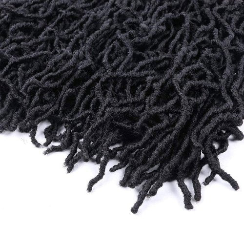 40 Inch Super Long Soft Locs Crochet Hair Pre Looped 6 Packs New Faux Locs Crochet Braids Goddess Locs Dreadlocs Synthetic Hair For Black Women (1B, 40 Inch 6PACK)