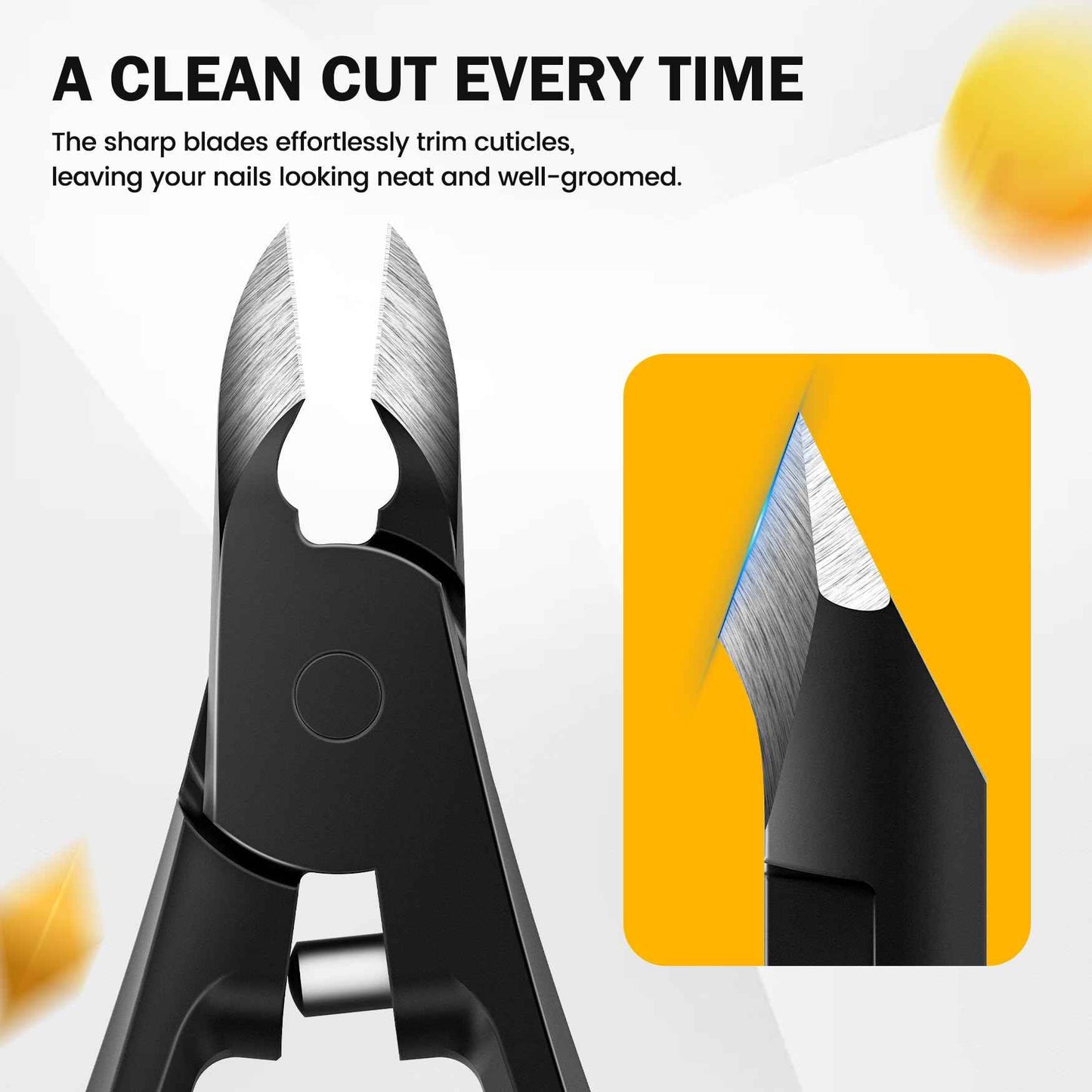 BEZOX Cuticle Cutters for Nails - Precision Half Jaw Cuticle Clippers, Stainless Steel Cuticle Trimmer for Manicure and Pedicure, Professional Cuticle Remover Tool - Black