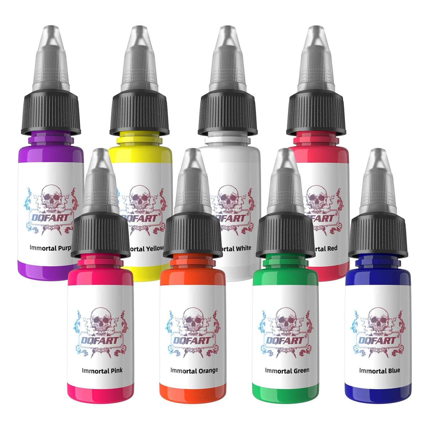 8 Colors UV Tattoo Ink Set,15ml Professional Fluorescent Ink Glow in The Dark Tattoo Ink Blacklight Ink,0.5oz/Bottle Neon Tattoo Ink Invisible