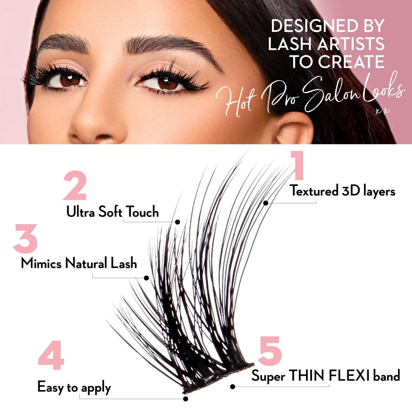 One V Salon, 140 Pc, 10-18mm Luxe Lash Fox Eye, Fluffy 3D, DIY Eyelash Clusters