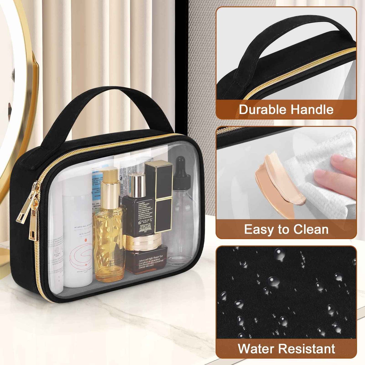 Wedama TSA Approved Toiletry Bag Clear Makeup Bags 3Pack +Large Weekender Bag for Women with Shoe Compartment for Travel Gym Camping