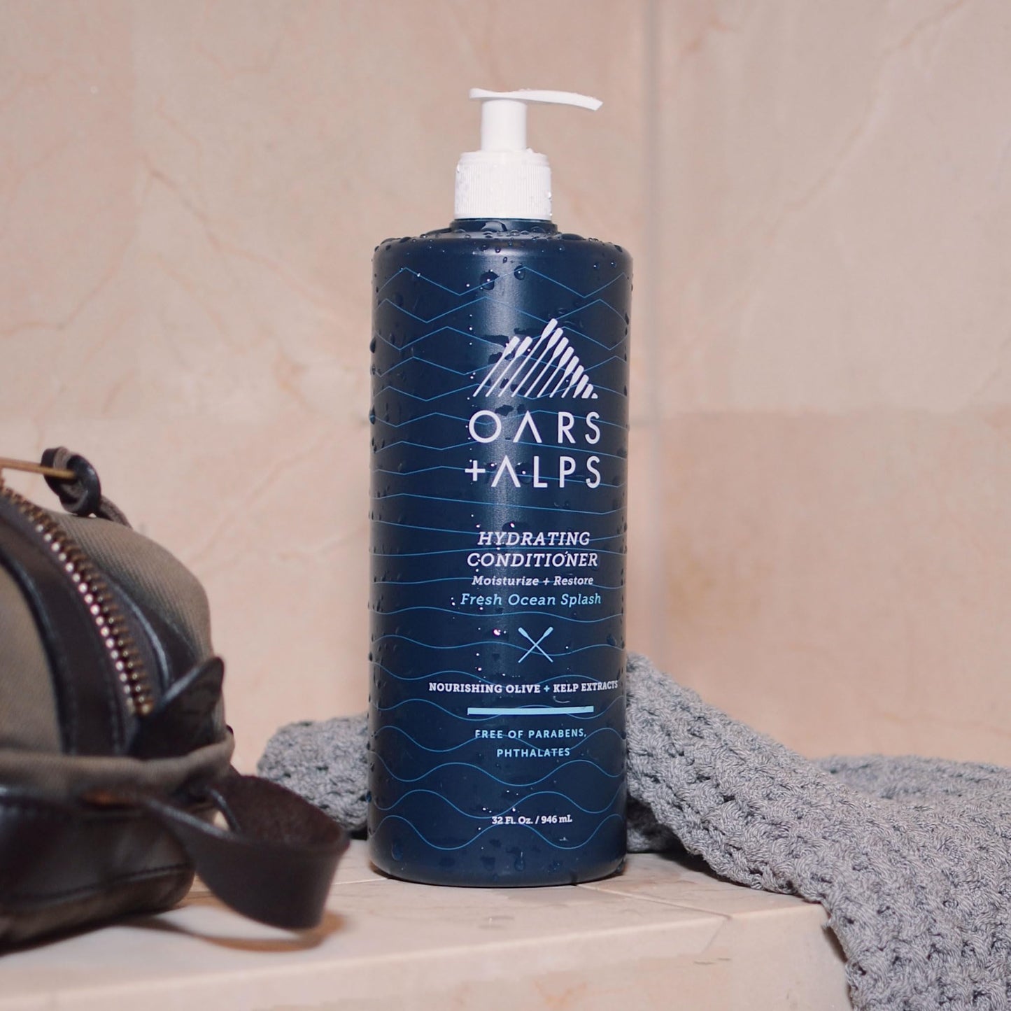 Oars + Alps Men's Sulfate Free Conditioner, Infused with Kelp and Algae Extracts, Fresh Ocean Splash, 32 Fl Oz