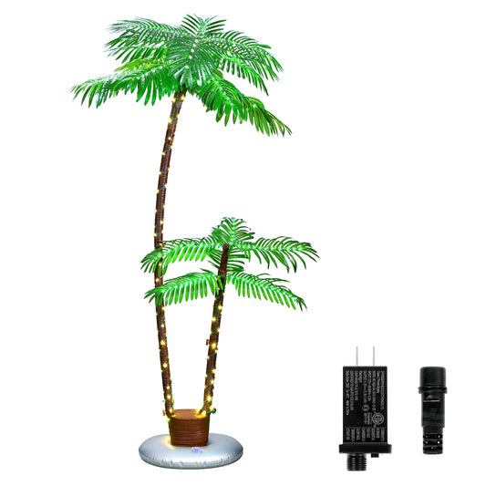 Lighted Palm Tree, 6FT 192 LED Artificial Fake Trees Lights Christmas Trees Lights for Decorations Decor, Indoor Outside Patio, Outdoor Christmas Decorations Patio Yard Pool Tropical Party