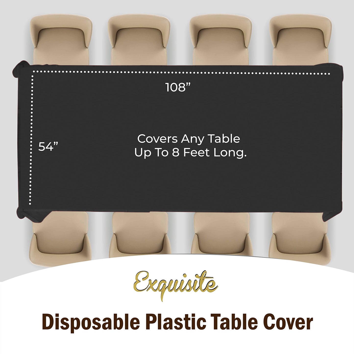 Premium Black table cover 54" x 108" (Pack of 12)