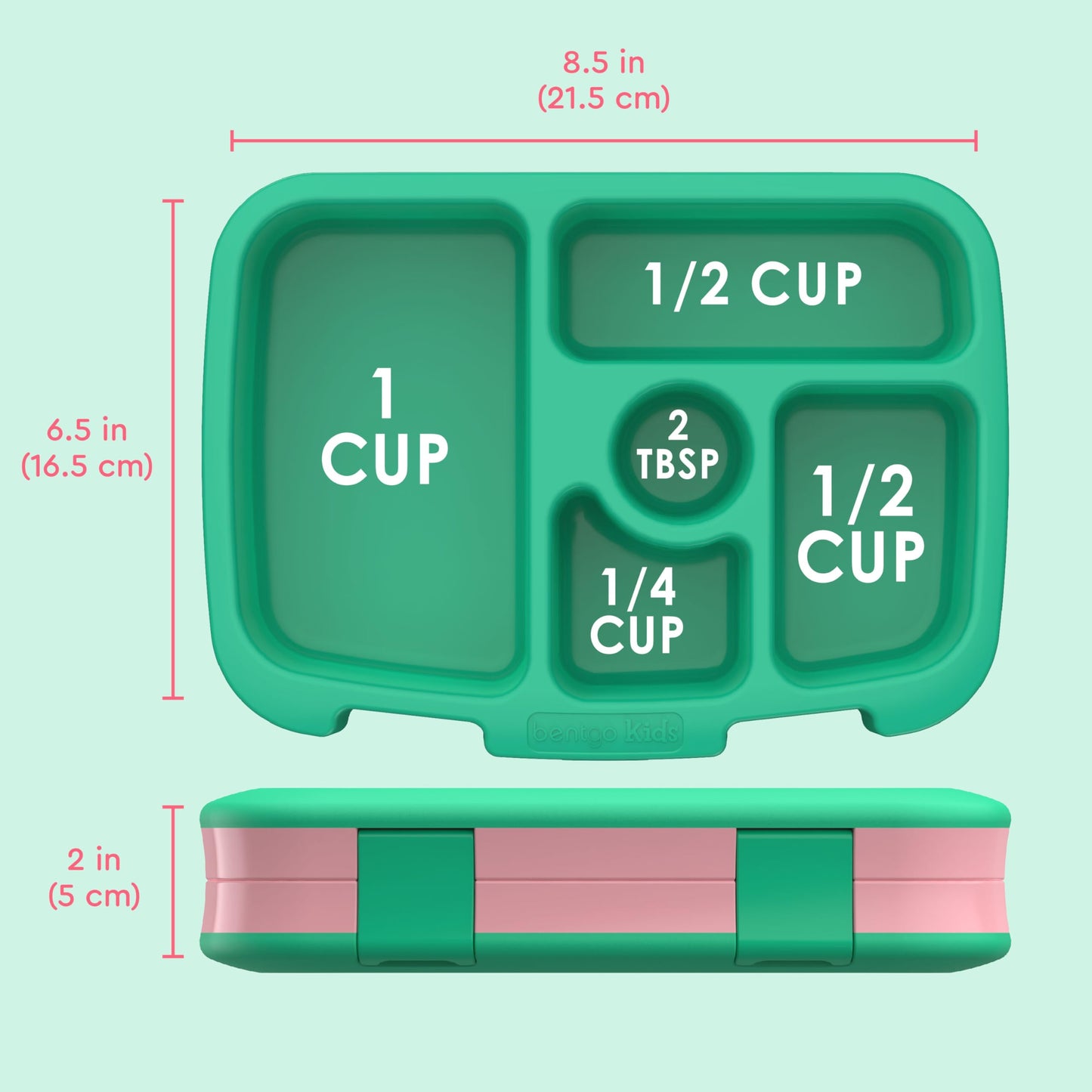 Bentgo Kids Prints Leak-Proof, 5-Compartment Bento-Style Kids Lunch Box - Ideal Portion Sizes for Ages 3-7, Durable, Drop-Proof, Dishwasher Safe, & Made with BPA-Free Materials (Tropical)