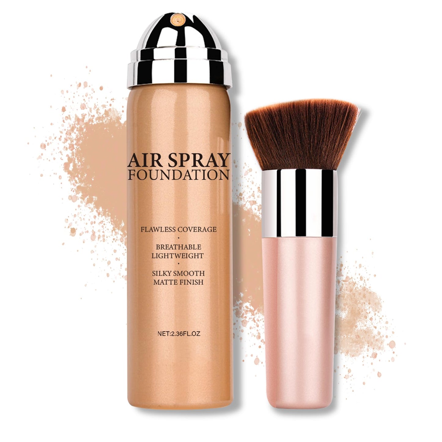 Flawless AirBrush Foundation High Coverage Foundation Smooth Creamy Matte Spray Foundation Makeup Kit For Mature Skin With Natural Nude Finish #Beige