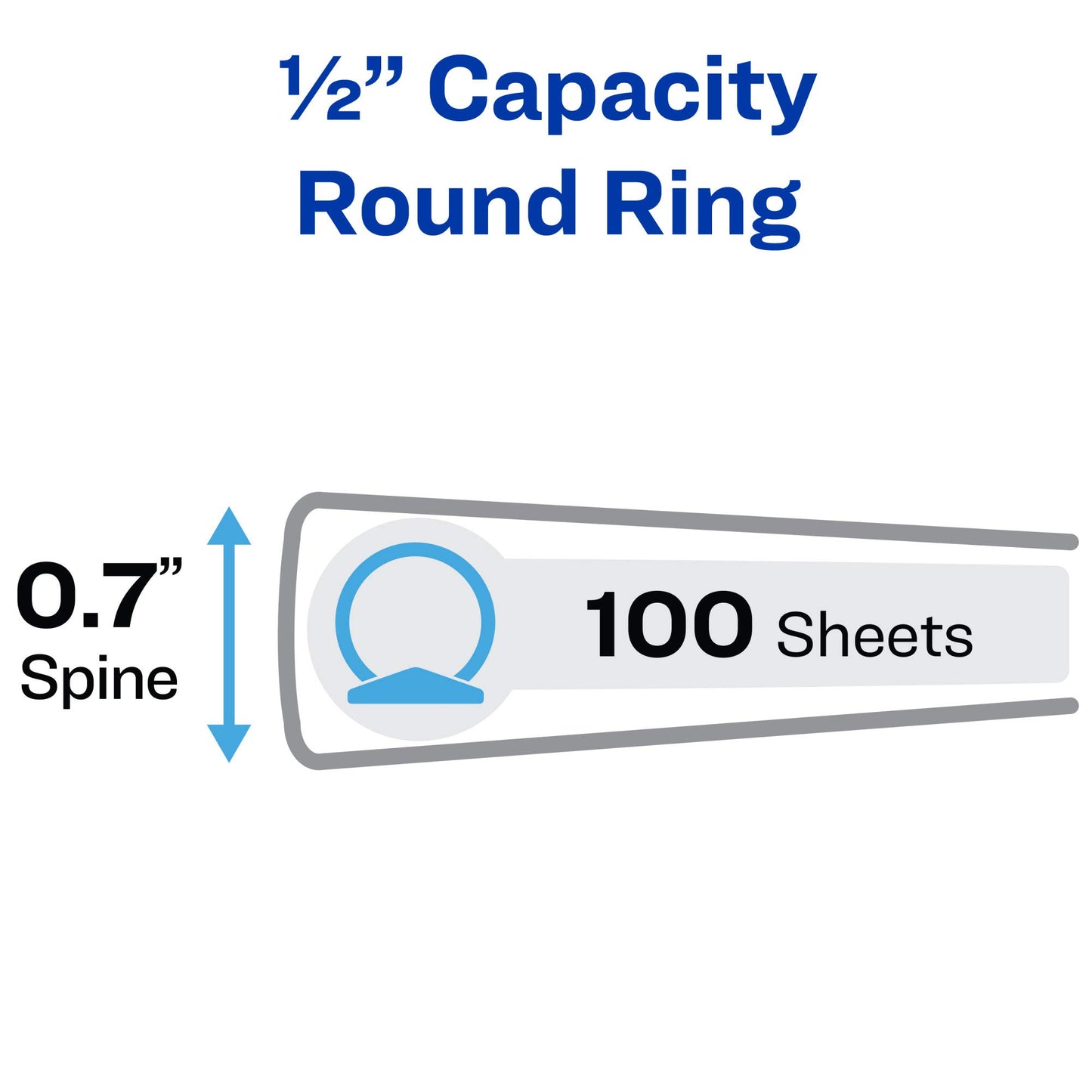 Avery Economy View 3 Ring Binders, 0.5" Round Rings, 100-Sheet Capacity, Black, 4 Pack (17701)