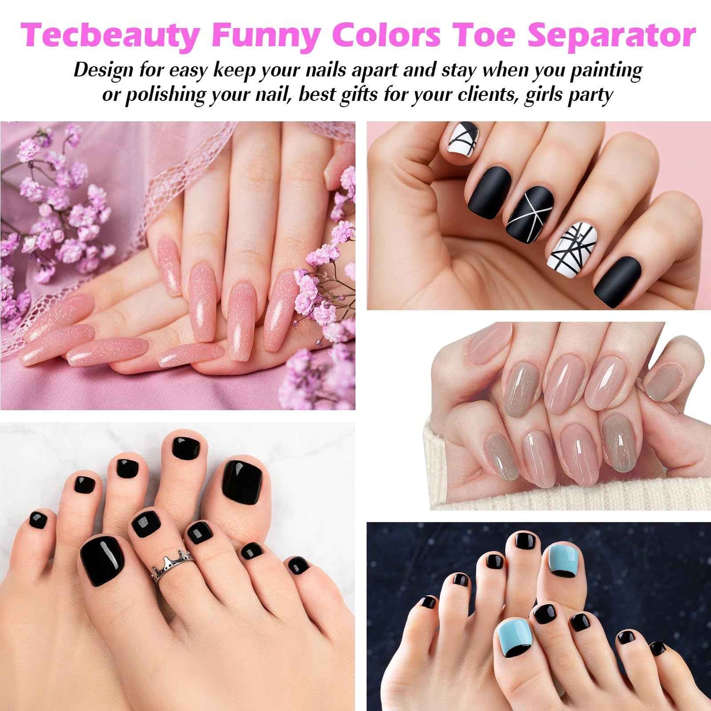 400 PcsToe Separators Pedicure Tool Kit Soft Toe Spacers for Pedicures Spreaders Finger Dividers for Women Men Feet Nail Toenails Art Painting Polish Spa(White)