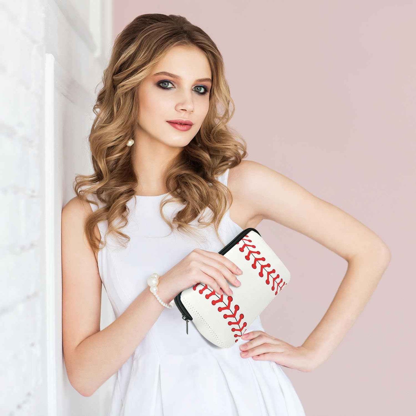 AJLTPA Cosmetic Bag Waterproof Neoprene Zipper Pouch Travel Portable Toiletry Makeup Bags Organizer Case for Women and Girls, Tropical Flamingo