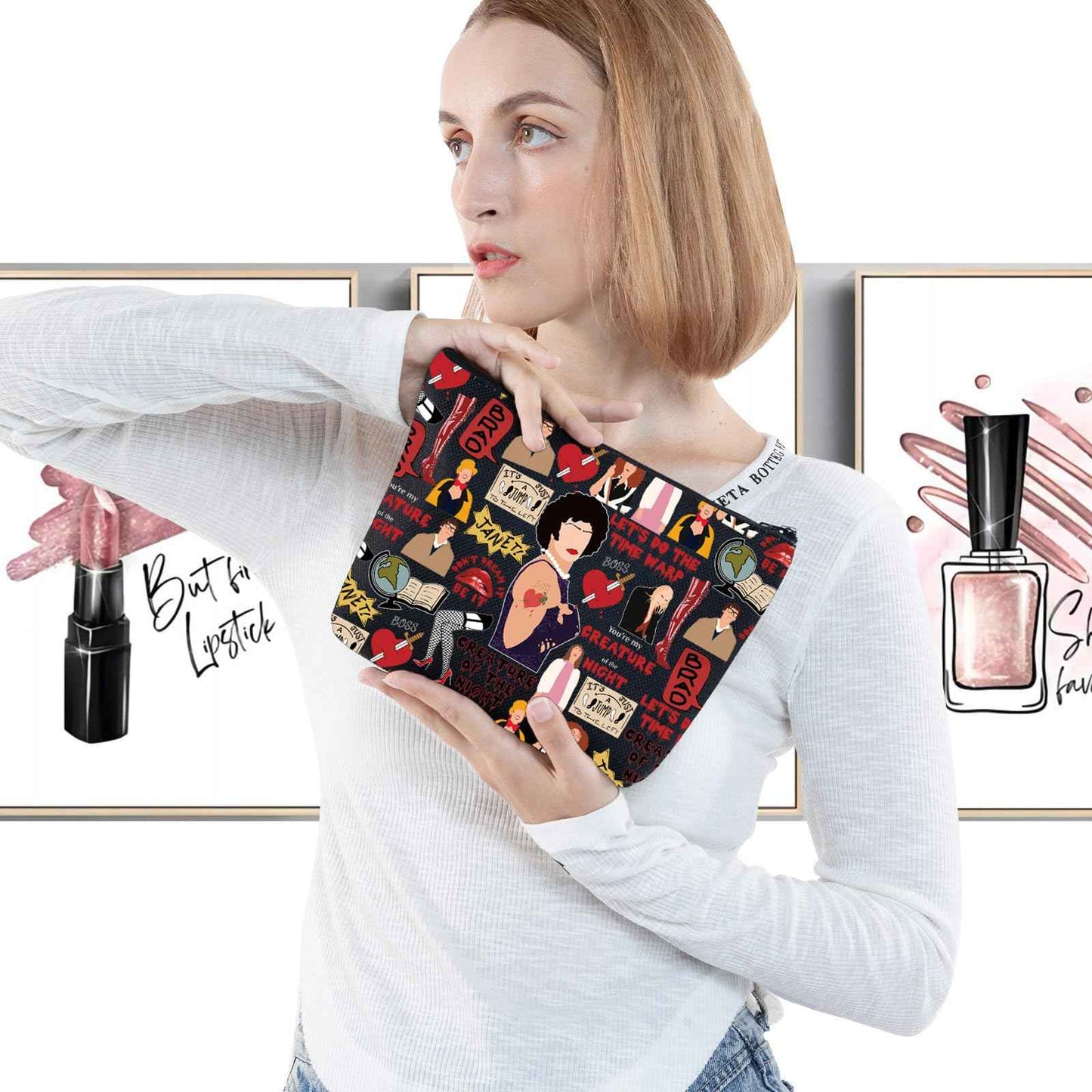 G2TUP Brad & Janet Makeup Bag Musical Film Fans Gift Don't Dream It Be It Zipper Pouch Musical Merch (Don't Dream New)