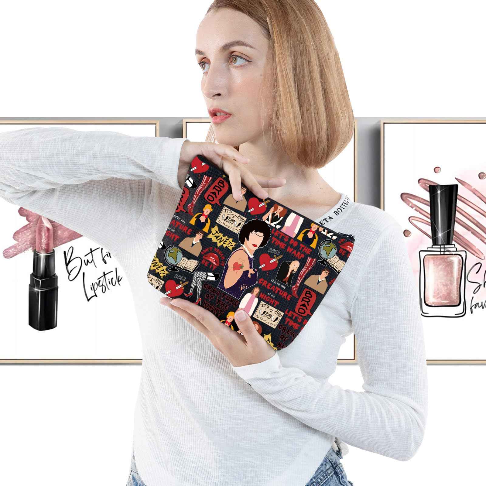 G2TUP Brad & Janet Makeup Bag Musical Film Fans Gift Don't Dream It Be It Zipper Pouch Musical Merch (Don't Dream New)