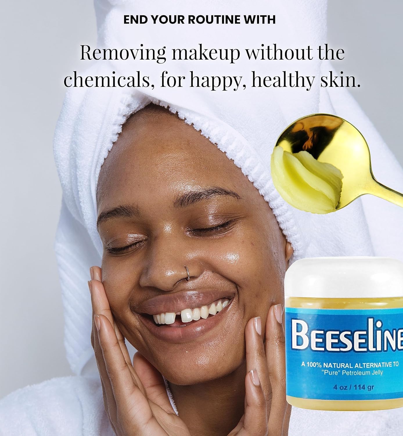 Beeseline Original - 100% Natural & Hypoallergenic Alternative to Petroleum Jelly - Lips, Hands, Baby, Makeup Remover and More (8 Ounce)