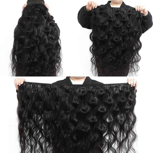 15A Raw Human Hair Bundles Body Wave Human Hair,Triple Lifespan Indian Virgin Hair,No Tangle Shedding,Multiple Washes Keep Texture Silky Soft (1 Bundle Natural Color, 18 Inch)