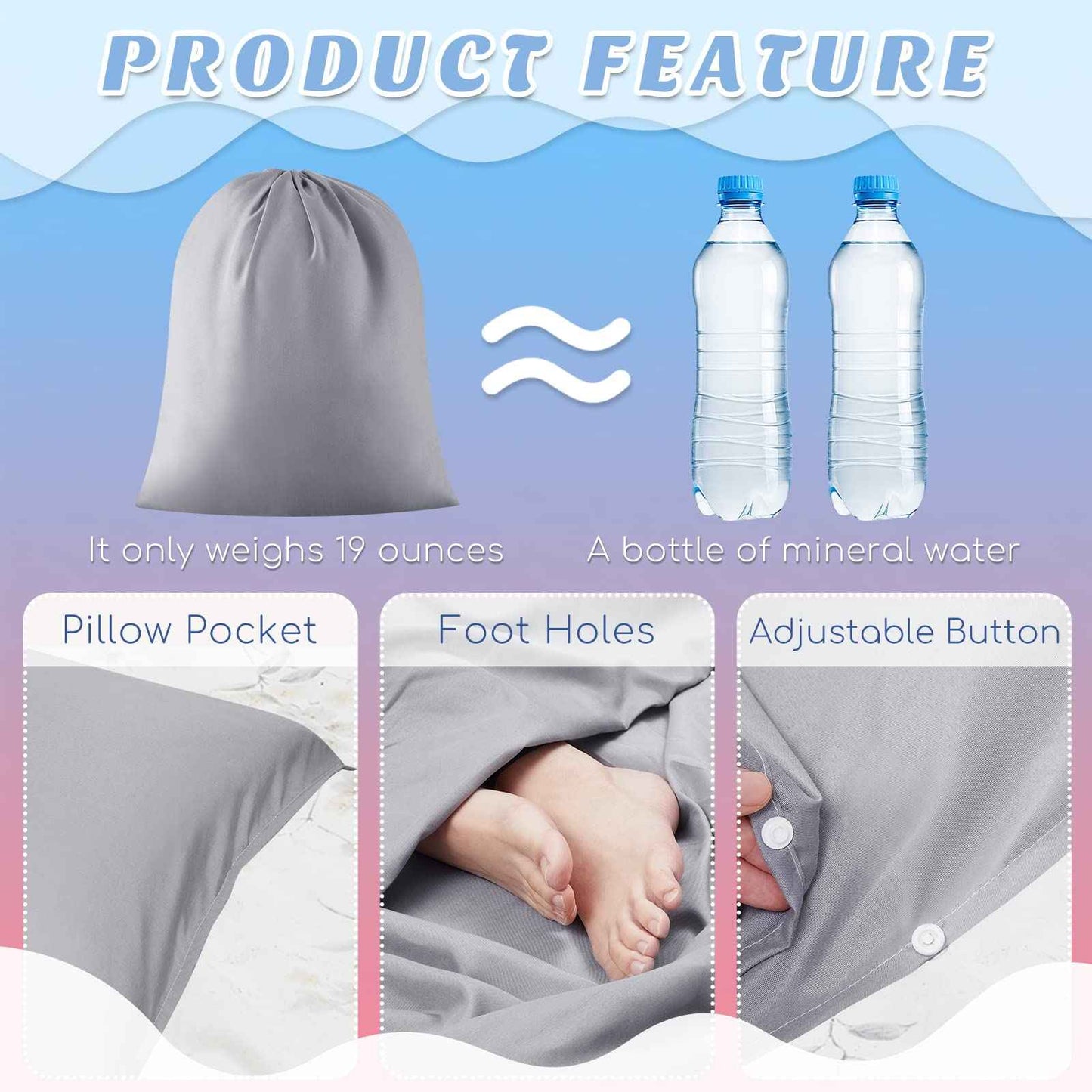 Irenare 2 Pcs Self Tan Sleep Sack Lightweight Breathable Tanning Body Self Tanners Sleeping Sac Protect Sheets from Dark Tanner for Bed Travel Sleeping Bag(Pink, Grey)