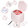 Sonic Denture Cleaner, 46kHz Professional Retainer Cleaner ROLWAY Jewelry Cleaner Machine, 220ml Sonic Cleaner Machine for Jewelry, Braces, Mouth Guard, Watch (Pink)