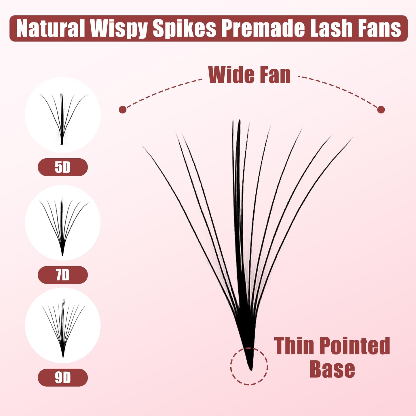 ABONNIE Premade Fans Eyelash Extensions, 400 Fans 7D 8-15mm Mixed Promades Eyelash Fans,0.07 Thickness C Curl Premade Lash Fans, Handmade Premade Fans Volume Lash Extensions(Spikes 7D 0.07-C 8-15mm)