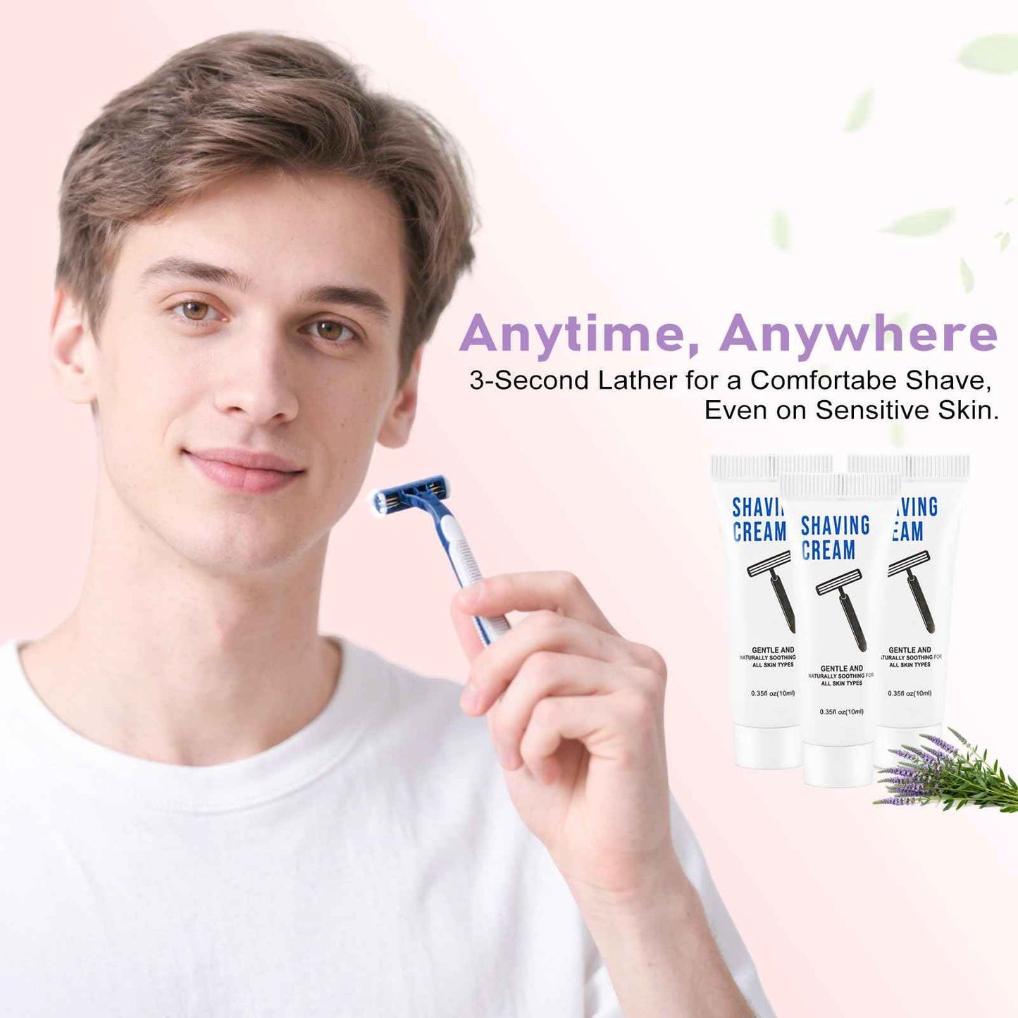 100 Shaving Cream Bulk Travel 10ml/0.35fl oz,Disposable Shaving Cream in Bulk Travel Shave Cream for Hotel Homeless,Verbena