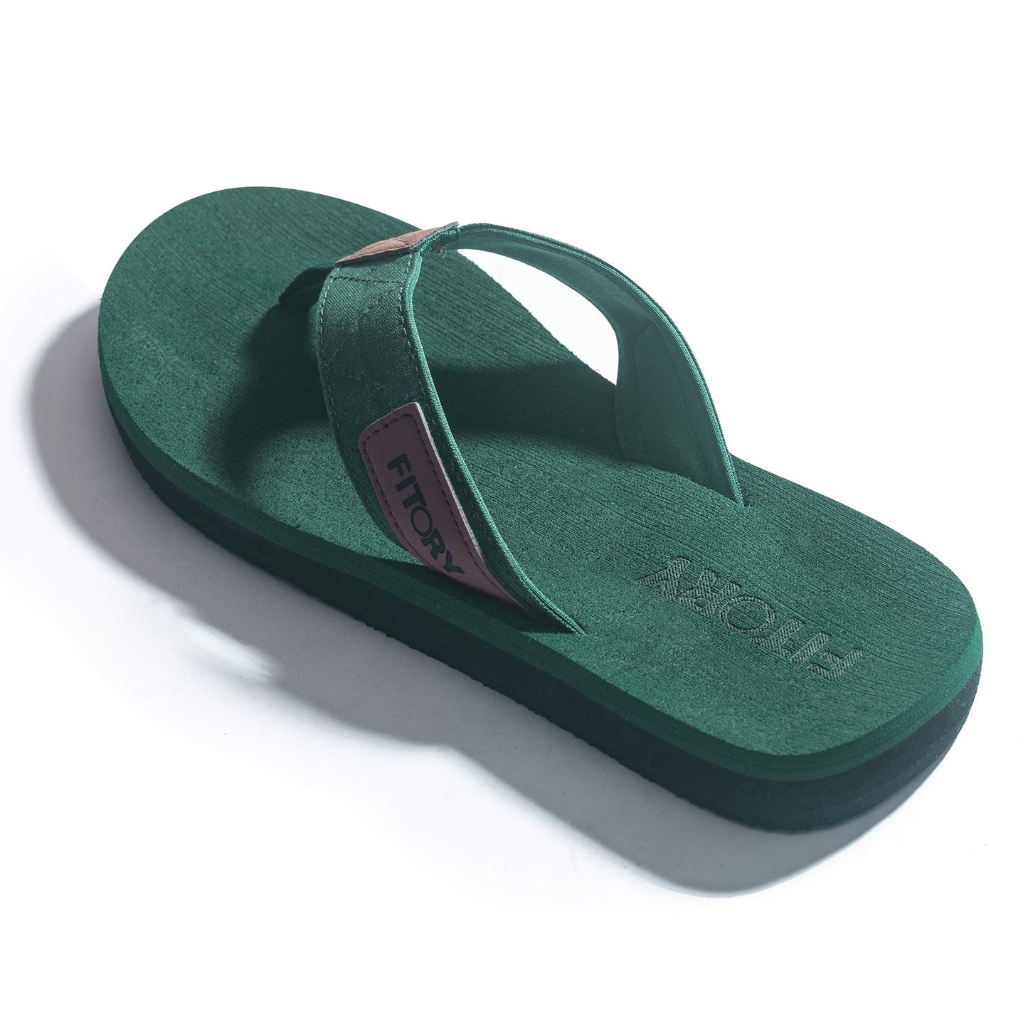 FITORY Men's Flip-Flops, Thongs Sandals Comfort Slippers for Beach Green Size 7