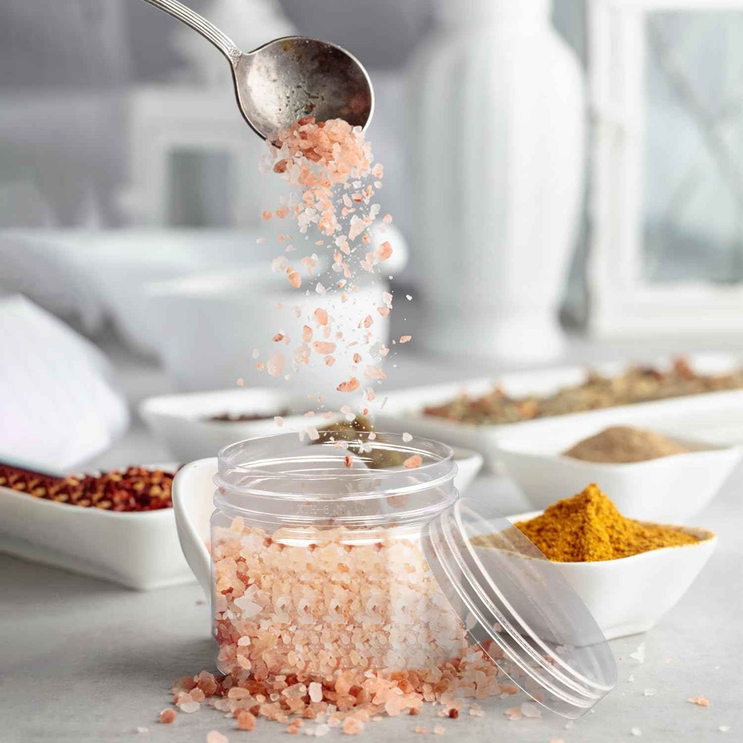 4oz Plastic Jars, 30 Pack Clear Slime Containers - Wide-Mouth Refillable Storage Jars for Cosmetics, Lotion & Food