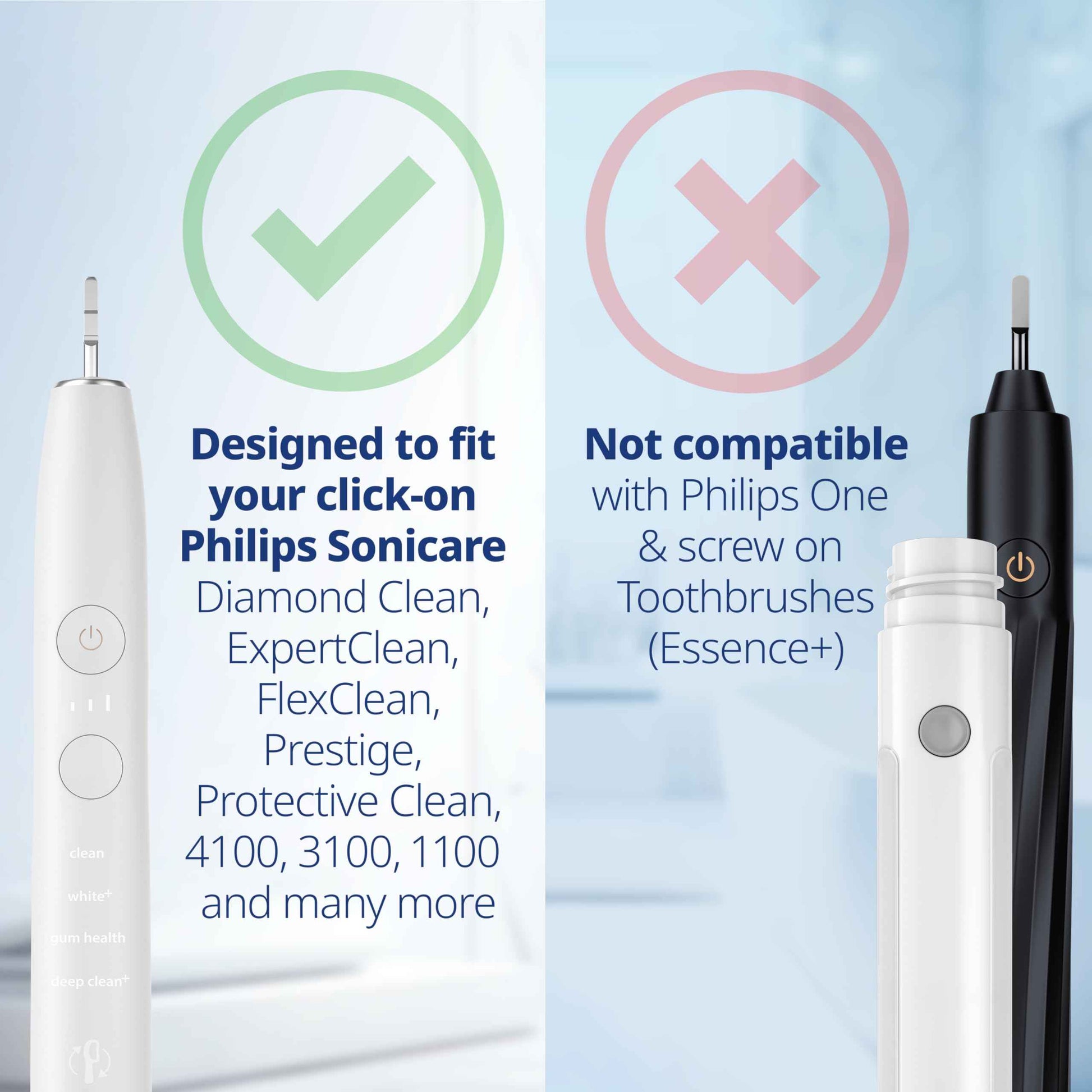 Toothbrush Heads Mini Extra Soft Compatible with Philips Sonicare Toothbrush Heads - Soft & Small Replacement Heads for Sensitive Teeth - Gentle Brush Heads - White - Replaces HX6088e-8 Pack