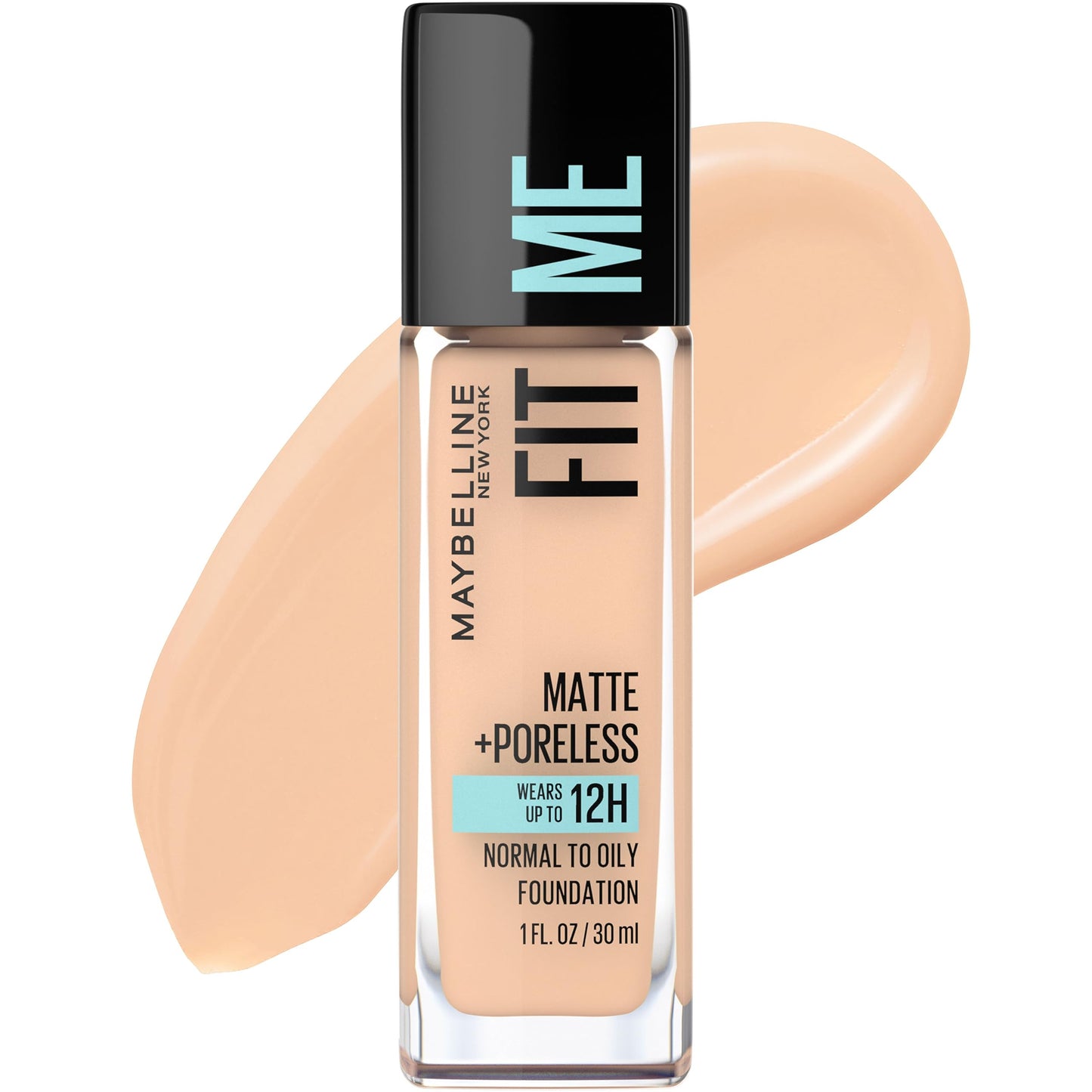 Maybelline Fit Me Matte + Poreless Liquid Oil-Free Foundation Makeup, Soft Sand, 1 Count (Packaging May Vary)