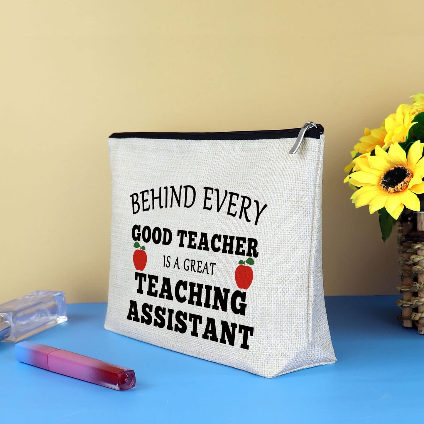 Teaching Assistant Gift Teacher Assistant Makeup Bags Gift for Women Teacher Assistant Appreciation Gifts Teaching Assistant Thank You Gift Cosmetic Bag Paraprofessional Gift Teachers' Day Gift