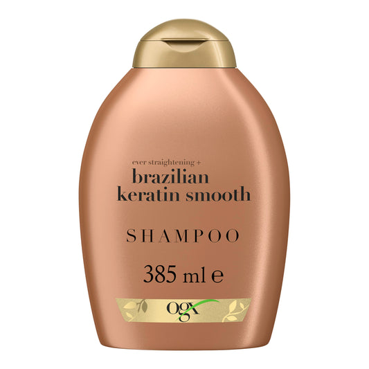 OGX Brazilian Keratin Therapy Shampoo for Shiny Hair, Sulfate-Free, with Coconut Oil and Avocado Oil, 13 Fl Oz