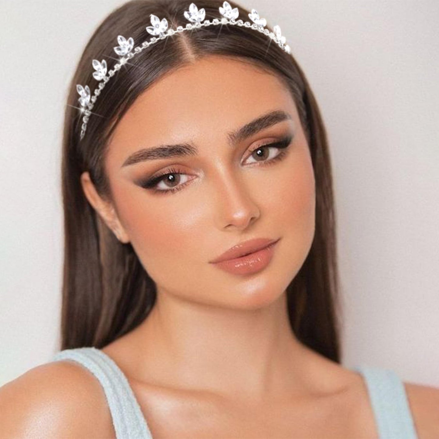 FULZTEY Bling Rhinestone Head Chain Crystal Wedding Headpiece for bride Maple Leaves Design Rhinestone Headpiece Boho Hair Chain Sparkling Diamond Prom Accessories Head Chain Jewelry for women