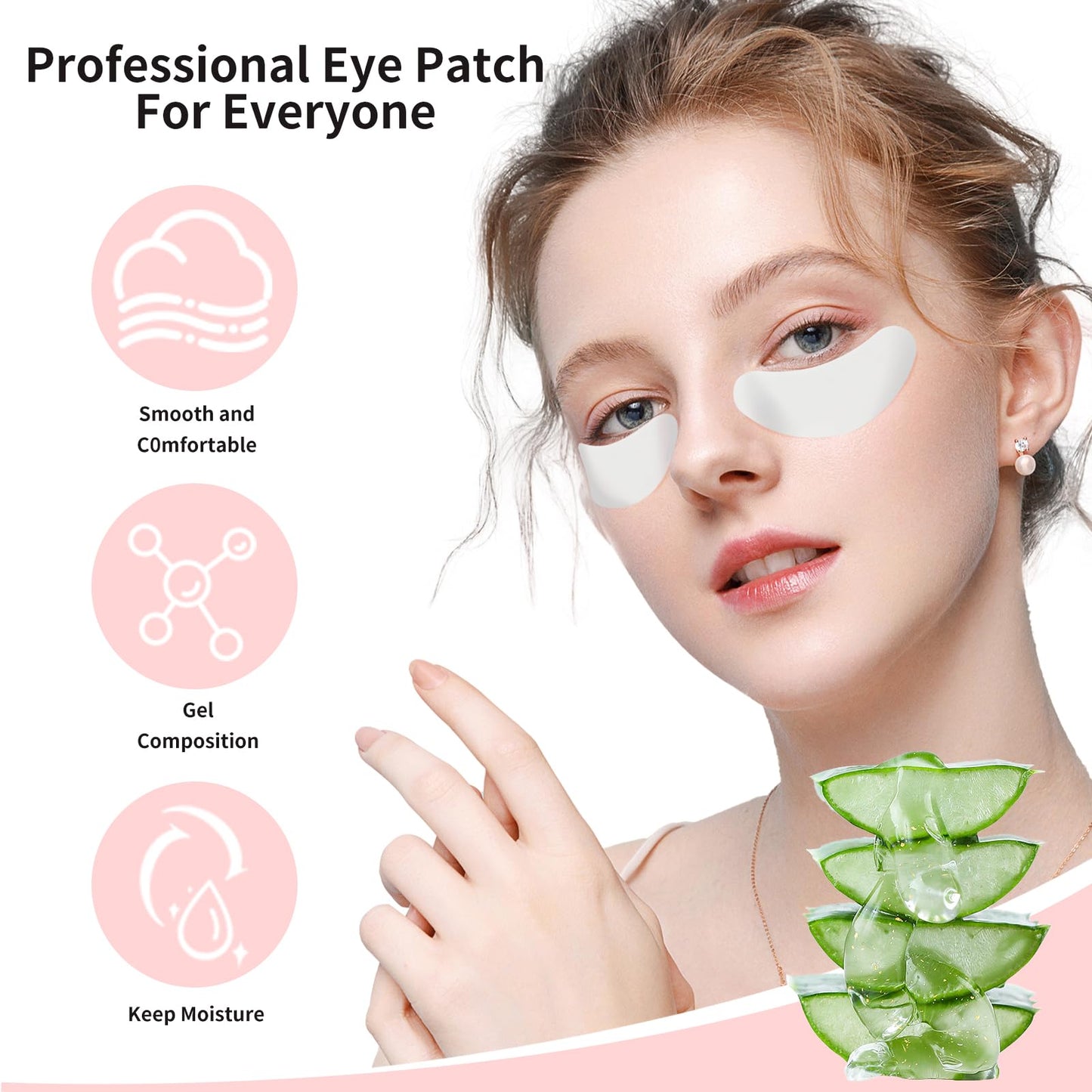 100Pairs Eyelash Extension Gel Patches Kit Natural Hydrogel, Lash Gel Pads for Beauty Makeup Mask Kit Supplies Eye Mask Pads Beauty Tools (Silver-Women)