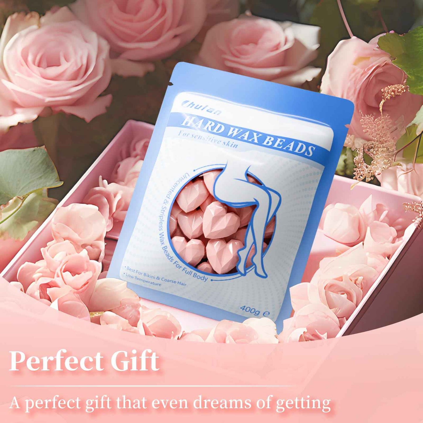 Chulan Hard Wax Beads, 1000g Heart Unscented Waxing Bead for Sensitive Skin, Hypoallergenic Wax Beans for Coarse Hair Removal, Body, Brazilian Waxing, Facial, Bikini, Legs, Armpits Women Home Pink