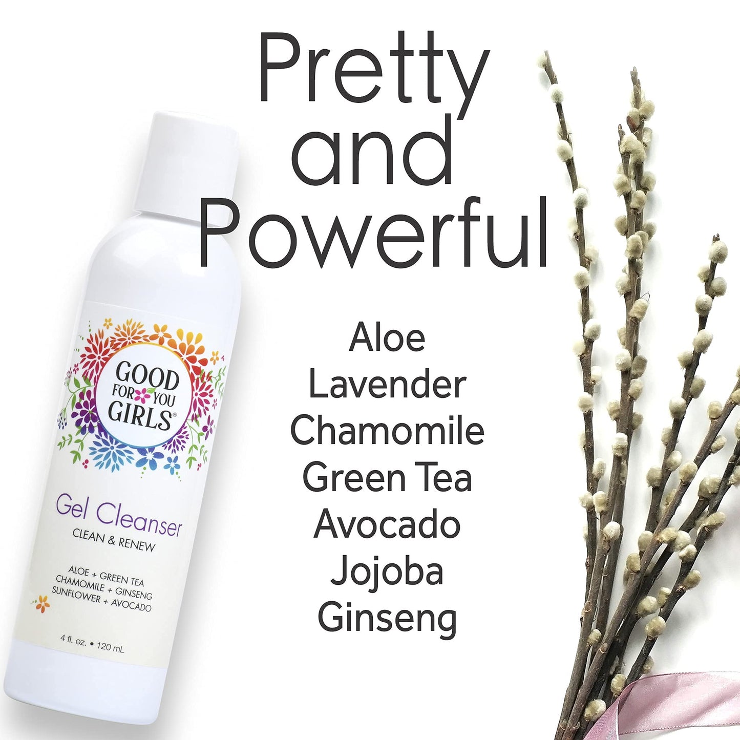 Good For You Girls Gel Facial Cleanser, Natural with Aloe, Chamomile, Green Tea, Ginseng, Vitamin E, pH Balanced, Vegan, Gluten-Free, Kids, Preteens and Teens | 4 fl oz