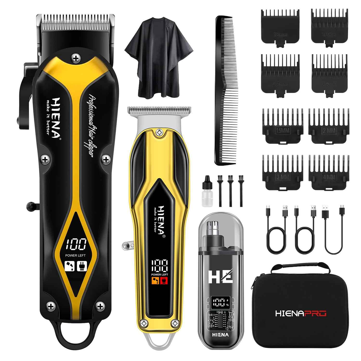 Professional Hair Clippers for Men, Electric Hair Clipper Set for Barber Kit ，Hair Clipper and Trimmer Set，Full Barber Clipper Set with LED Display Gifts for Men