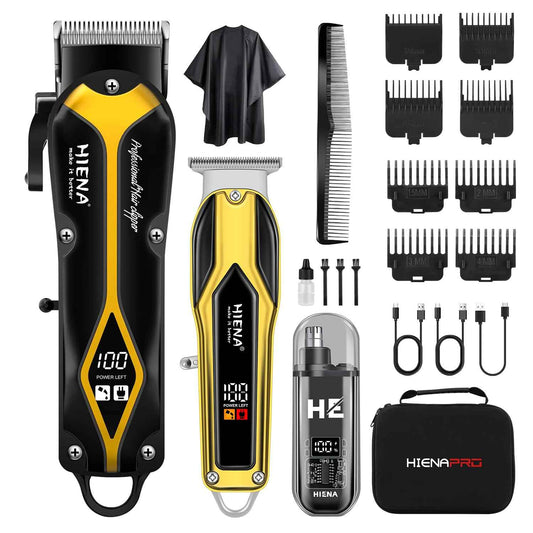 Professional Hair Clippers for Men, Electric Hair Clipper Set for Barber Kit ，Hair Clipper and Trimmer Set，Full Barber Clipper Set with LED Display Gifts for Men
