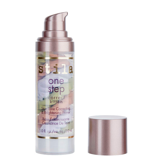 stila One Step, Color Corrector & Brightening Primer Facial Serum to Even Skin Tone, Moisturize & Hydrate, Oil-Free Makeup 1 Fl. Oz.