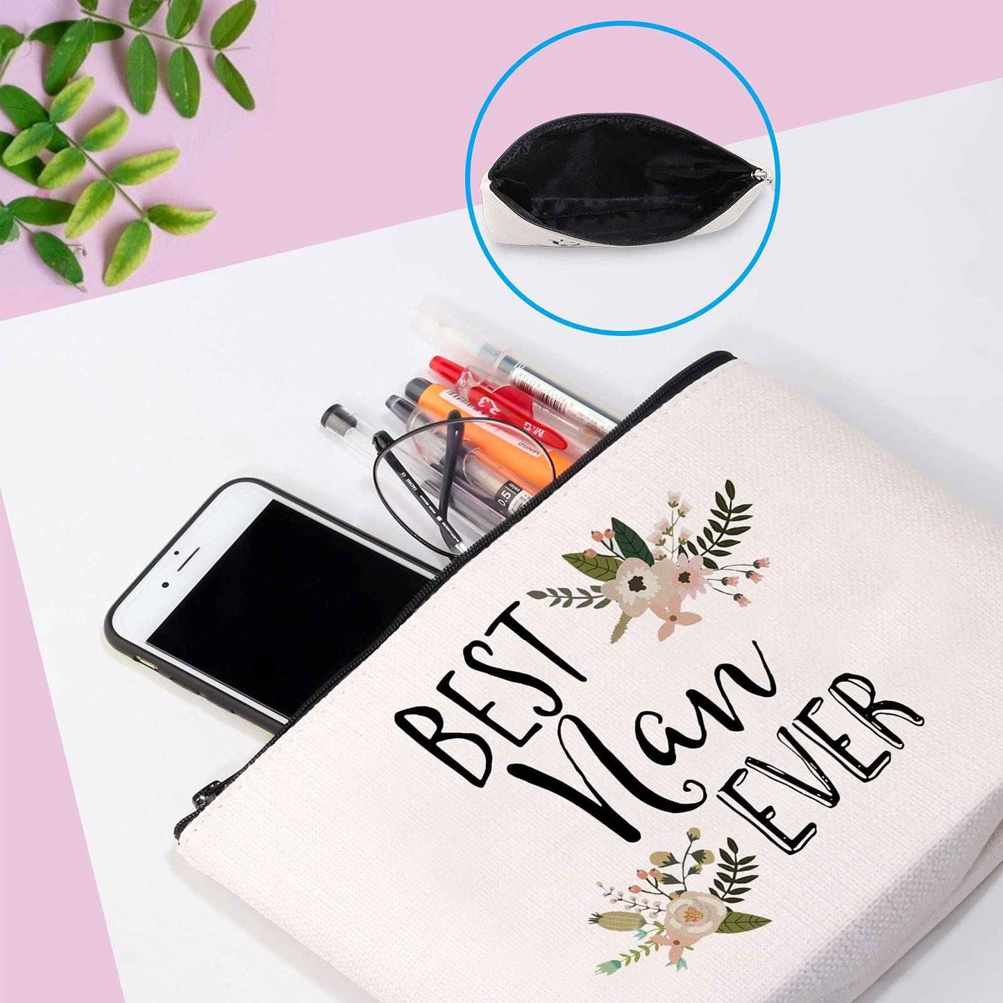 GJTIM Nan Gift for Grandma Makeup Bag Mother's Day Gifts Grandmother Birthday Gifts Best Nan Ever Cosmetic Bag Travel bag (Best Nan Ever Bag)