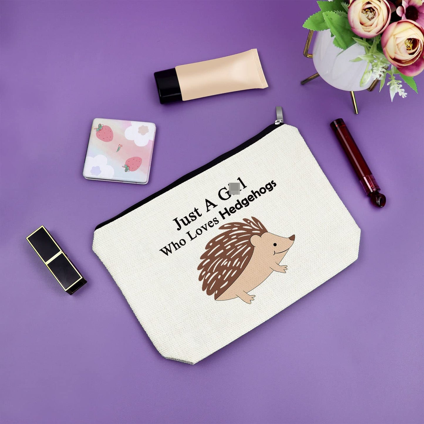 Hedgehog Gifts for Hedgehog Lovers Makeup Bag Hedgehog Lover Gift Hedgehog Owner Gifts Animal Lover Gifts Cosmetic Bag Hedgehog Mom Gift Graduation Birthday Christmas Gifts Cosmetic Travel Pouch