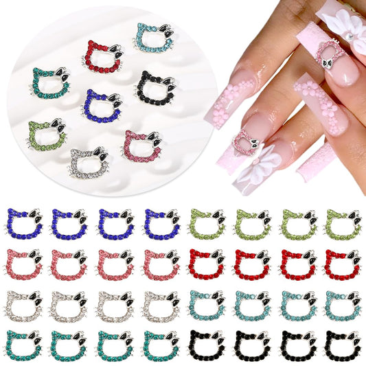 ?Ÿ¯?Ÿ®?—£?—°?? KurKur Nail Charms for Acrylic Nails 3D Alloy Kawaii Cute Cartoon Anime Charms for Nail Art Metal Nail Gems and Rhinestones Crystals Nail Accessories for Women DIY Design Cat Nail Supplie