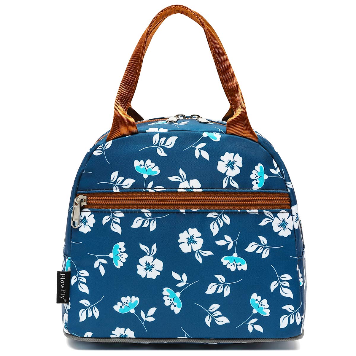 FlowFly Lunch Bag Tote Bag Lunch Organizer Lunch Holder Insulated Lunch Cooler Bag for Women/Men,Floral