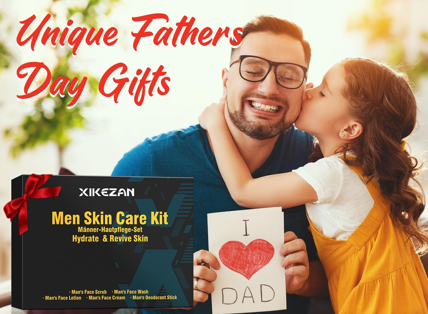 Mens Gifts for Men,Mens Skin Care Kit,Nourishe & Hydrate Skin w/Face Wash,Scrub,Lotion,Cream,Deodorant,Mens Stocking Stuffers for Men,Unique Christmas Gifts for Men Him Dad Husband Boyfriend Teen Boy