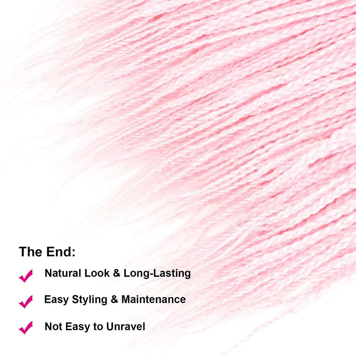 Ombre Box Braid Crochet Hair 24 Inch 6 Packs Medium Size Synthetic Pre-looped 3 Tone Crochet Braids Hair Extensions for Black Women (24Inch,Purple-Red-Pink)