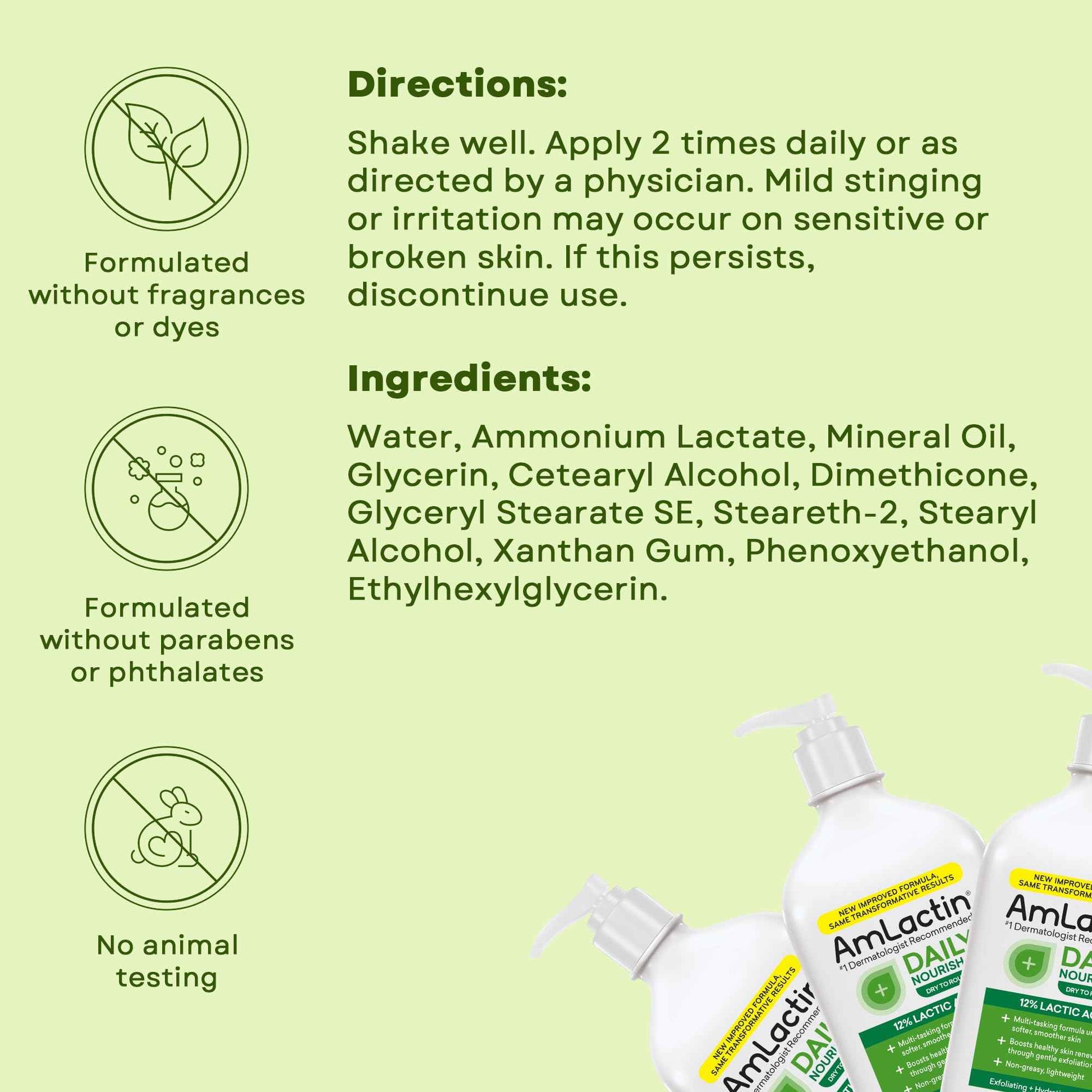 AmLactin Daily Nourish 12% - 14.1 oz Body Lotion with 12% Lactic Acid - Exfoliator and Moisturizer for Dry Skin (Packaging May Vary) (Pack of 2)