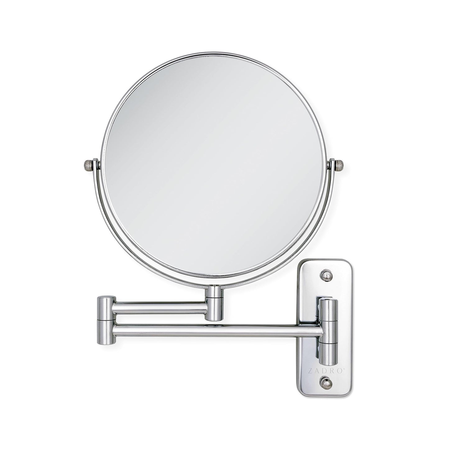 Zadro Wall Mounted Makeup Mirror with Magnification Folding Extendable Arm Vanity Mirrors for Wall Shower Shaving Mirror (7" Dia. Mirror, 8" Dia. Head, 8X/1X, Chrome)