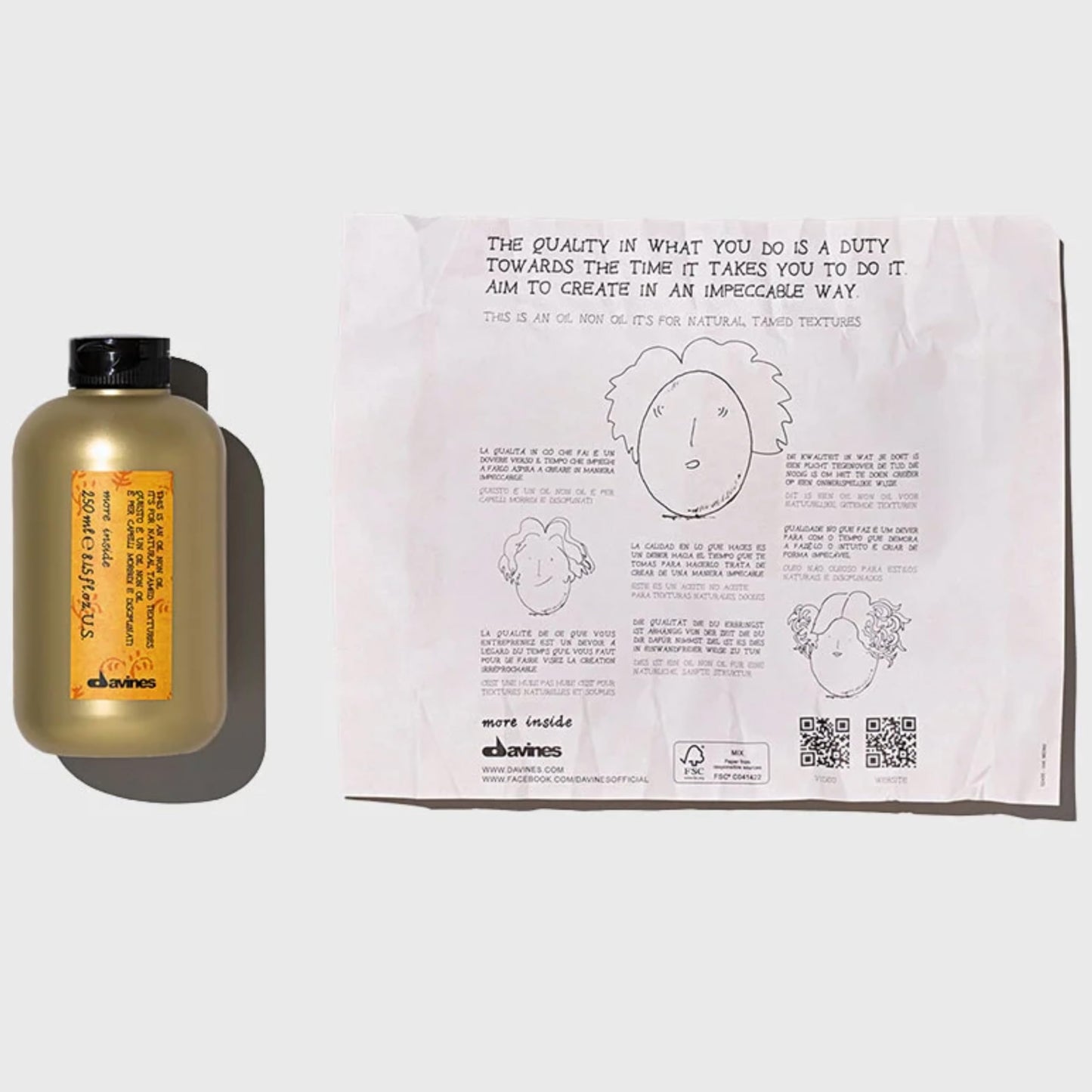 Davines This is an Oil Non Oil, For Natural Look with Hydrated Texture, Smooth Frizz Without Residue, 8.45 Fl. Oz.