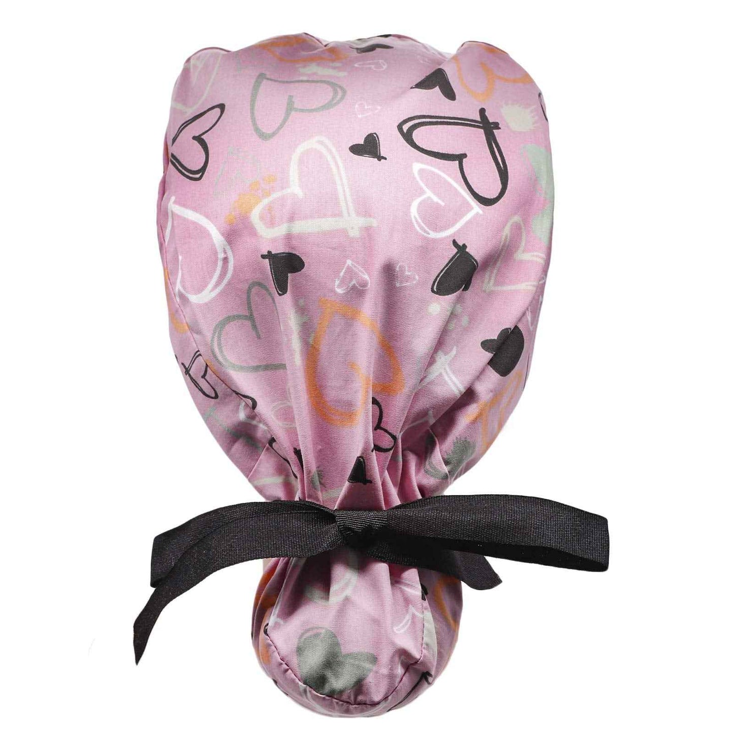 Hotme Working Cap with Buttons and Sweatband Adjustable Ribbon Tie Ponytail Hats for Women,Long Hair Head Covers Hair Caps