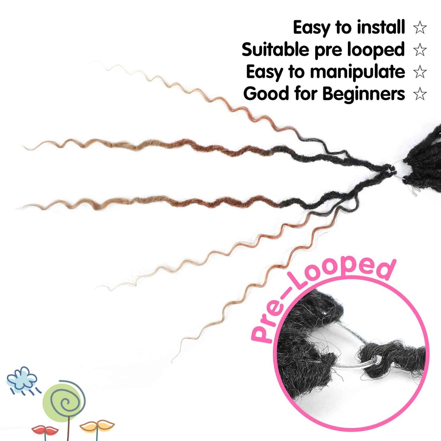 Fulcrum Goddess Locs Crochet Hair 18 Inch, 8 Packs New Faux Locs Crochet Hair for Black Women, Crochet locs with Curly Ends (18Inch (Pack of 8), 1B/30/27#)