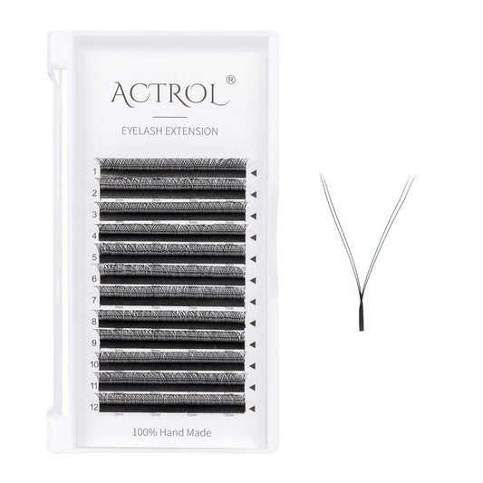 ACTROL YY Eyelashes Extension Lashes Black C Curl 0.07mm 11mm Lash Volume Extension Easy Fans Y Shaped Premade Soft Eyelashes Supply