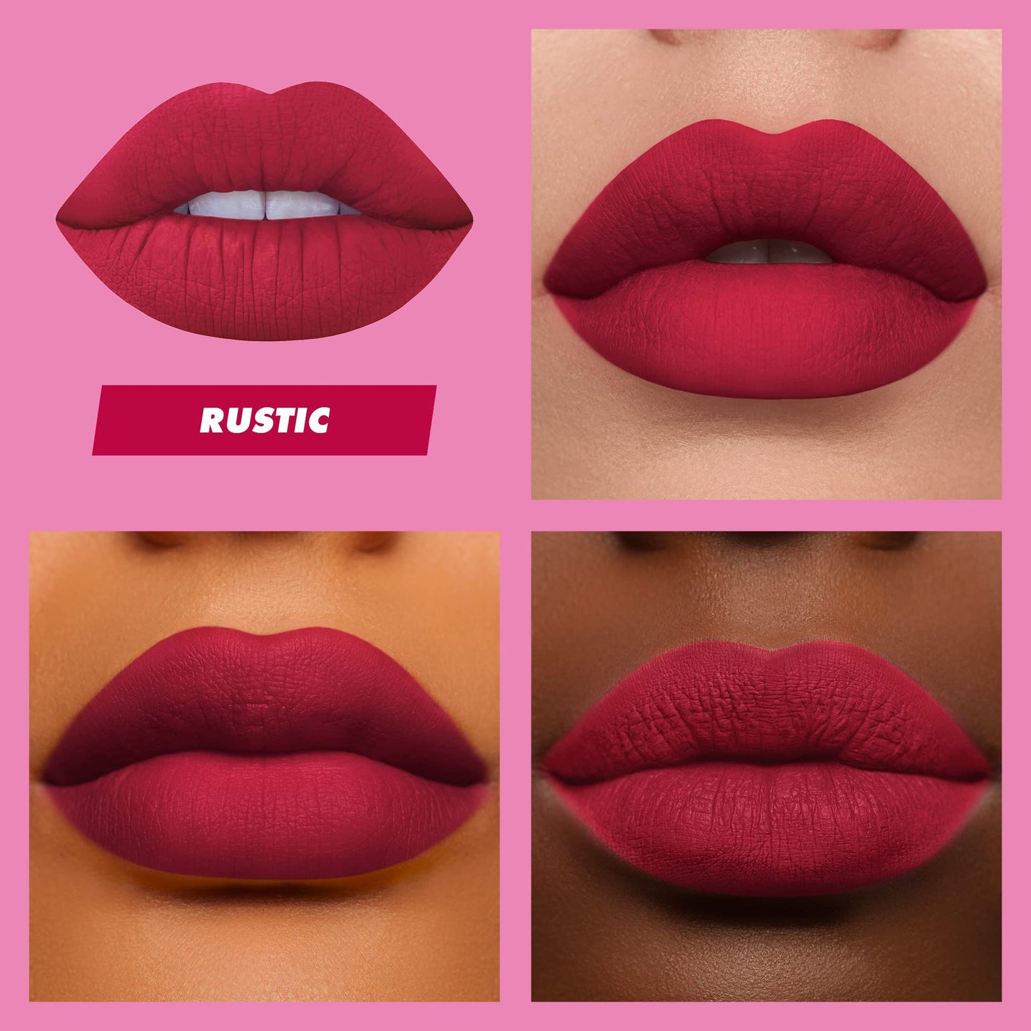 Lime Crime Velvetines Liquid Matte Lipstick, Rustic (Earthy Red) - Bold, Long Lasting Shades & Lip Lining - Stellar Color & High Comfort for All-Day Wear - Talc-Free & Paraben-Free